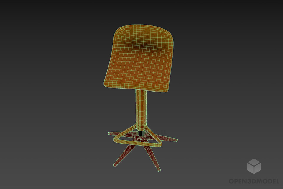 Modern Bar Chair Steel Material 3d model 3