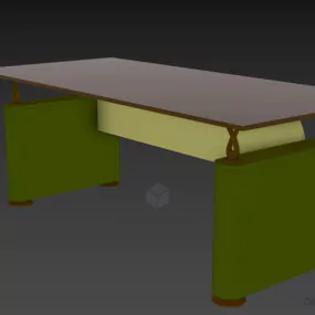 Simple Work Table With Steel Columns Stand 3d model