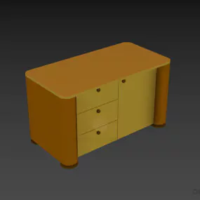 Simple Side Locker With Drawers Furniture 3d model