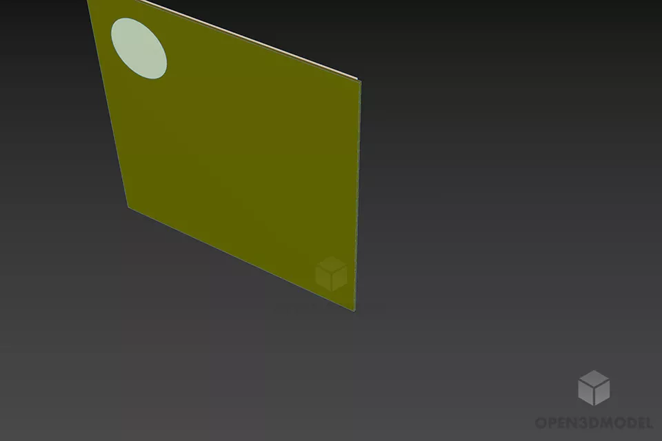 Simple Rectangle Mirror With Floral Label 3d model 2