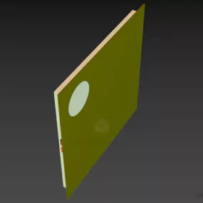 Simple Rectangle Mirror With Floral Label 3d model