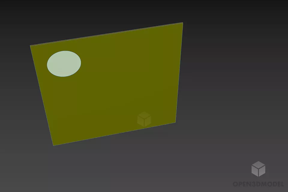 Simple Rectangle Mirror With Floral Label 3d model 3
