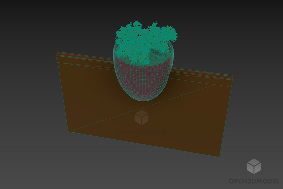 Handrail With Vase Combined 3d model 3