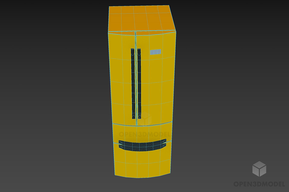 Three Door Refrigerator Ariston 3d model 3