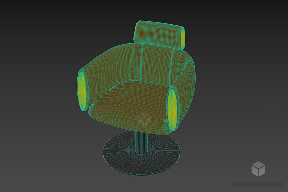 Fixed Leg Armchair 3d model 3