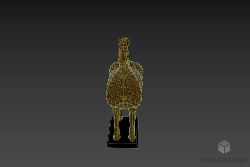 Fat Horse Figurine 3d model 2