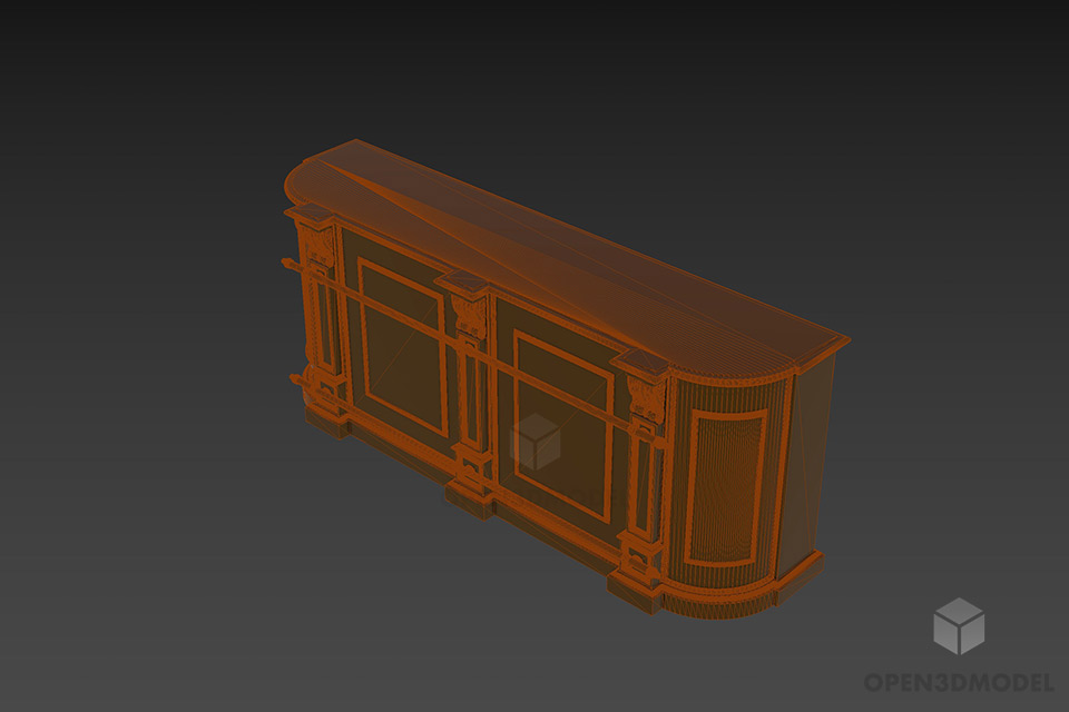 Antique Side Rack 3d model 3