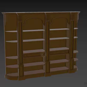 Antique European Glasscase Kitchen Cabinet 3d model