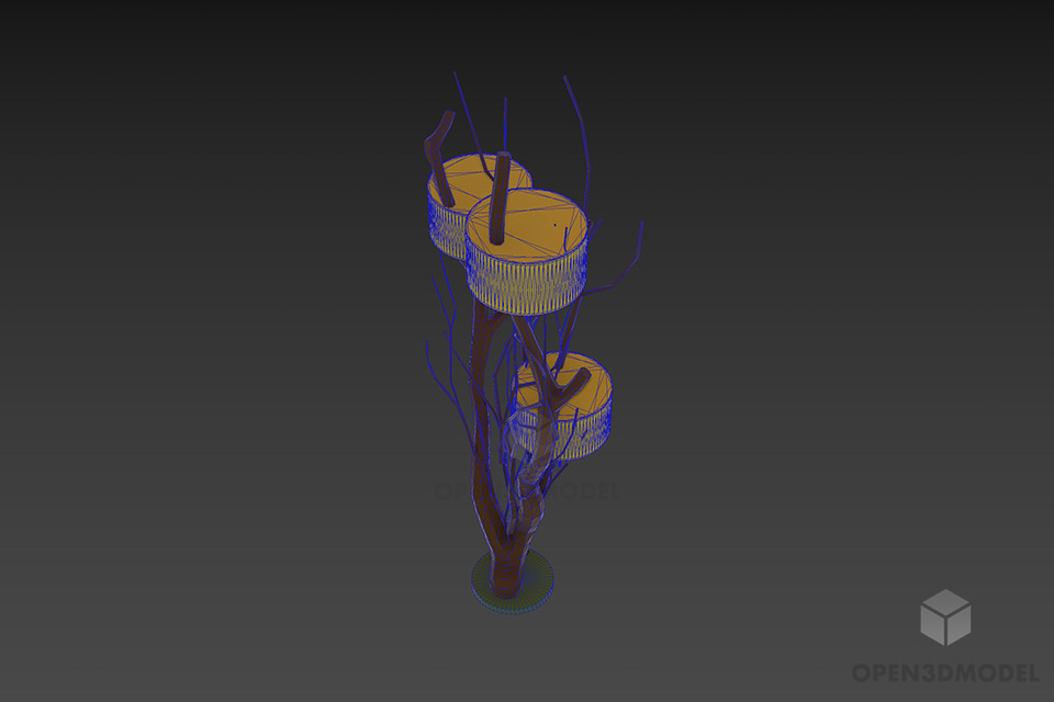 Tree Lamp, Decorative Lamp 3d model 2