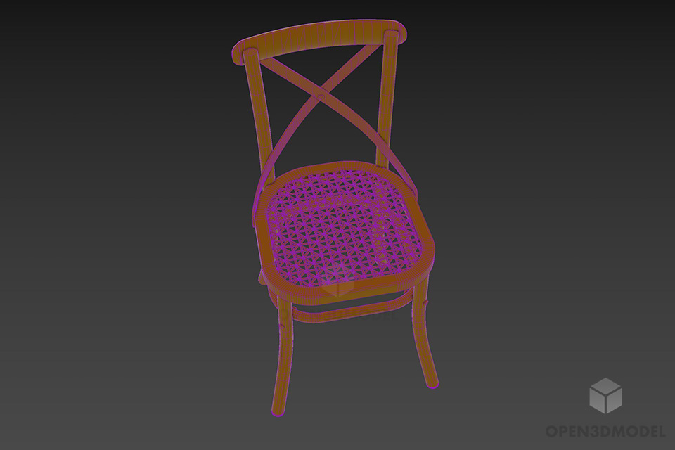 Wooden Chair Dialmar 3d model 3