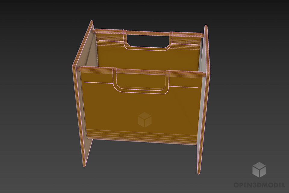Wooden Newspapers Stand Office Furniture 3d model 3