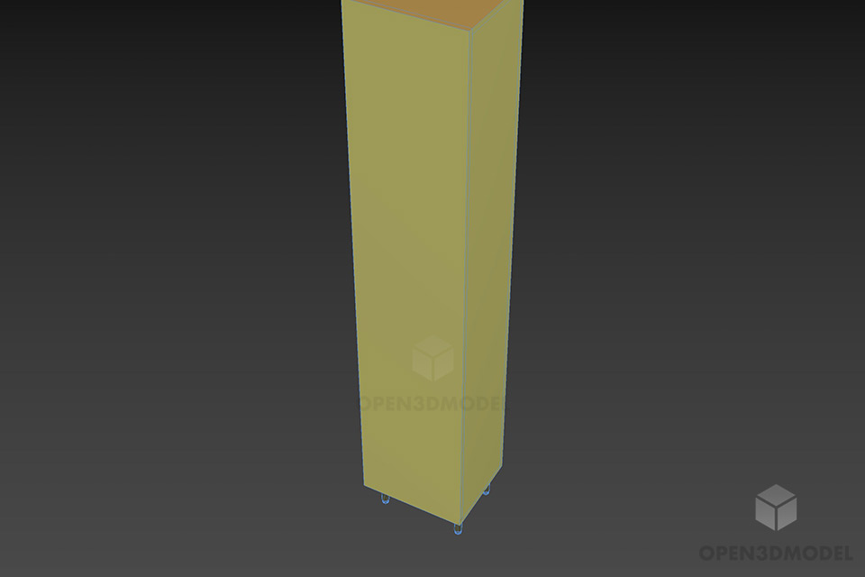 Thin Vertical Locker For Bathroom 3d model 2