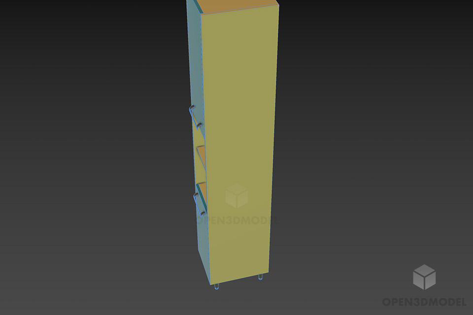 Thin Vertical Locker For Bathroom 3d model 3