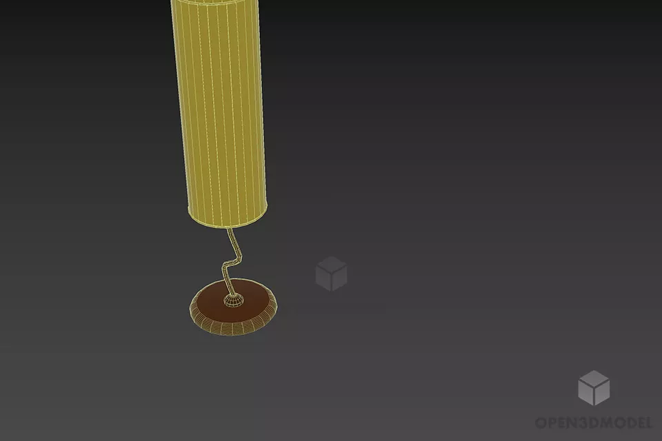 Hotel Cylinder Table Lamp With Silver Holder 3d model 2