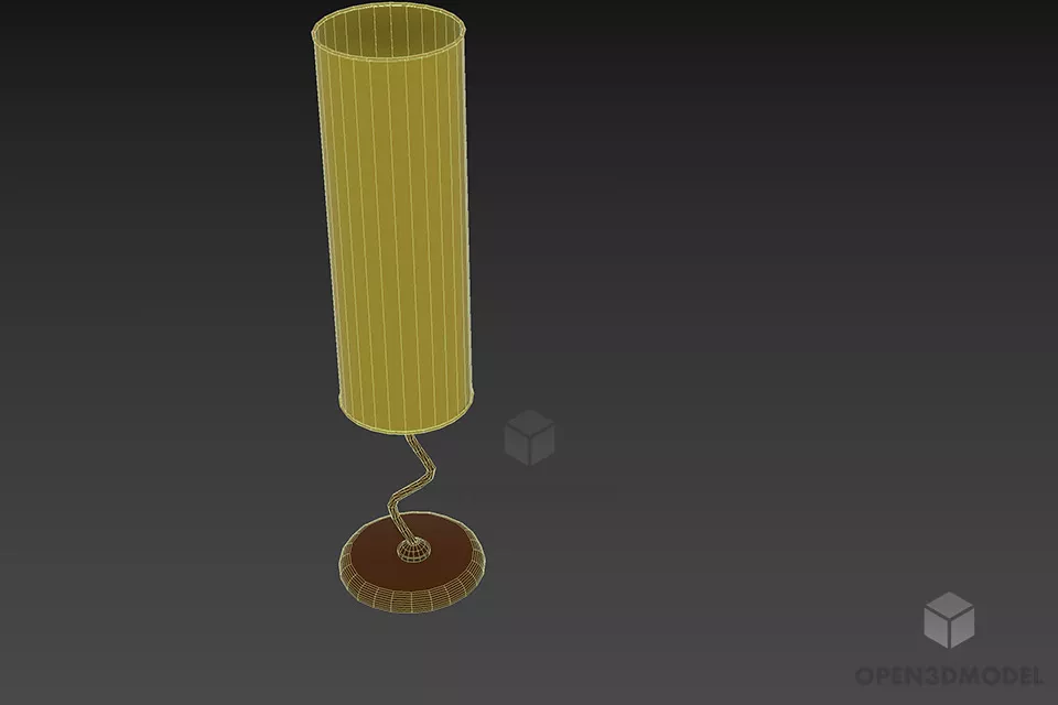 Hotel Cylinder Table Lamp With Silver Holder 3d model 3