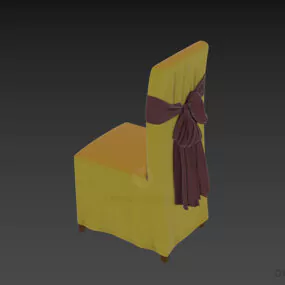 Party Chair With Cloth Cover And Bow 3d model