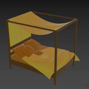 Poster Bed Canopy Style 3d model