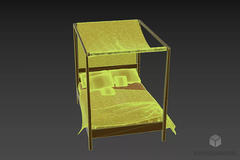 Poster Bed Canopy Style 3d model 3