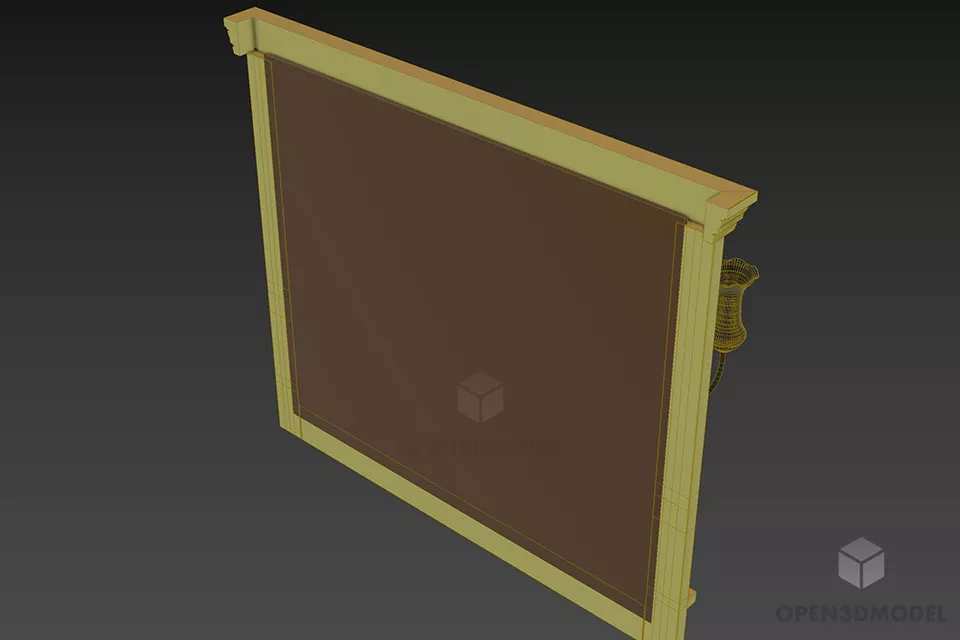 Decorative Mirror With Lamp 3d model 2