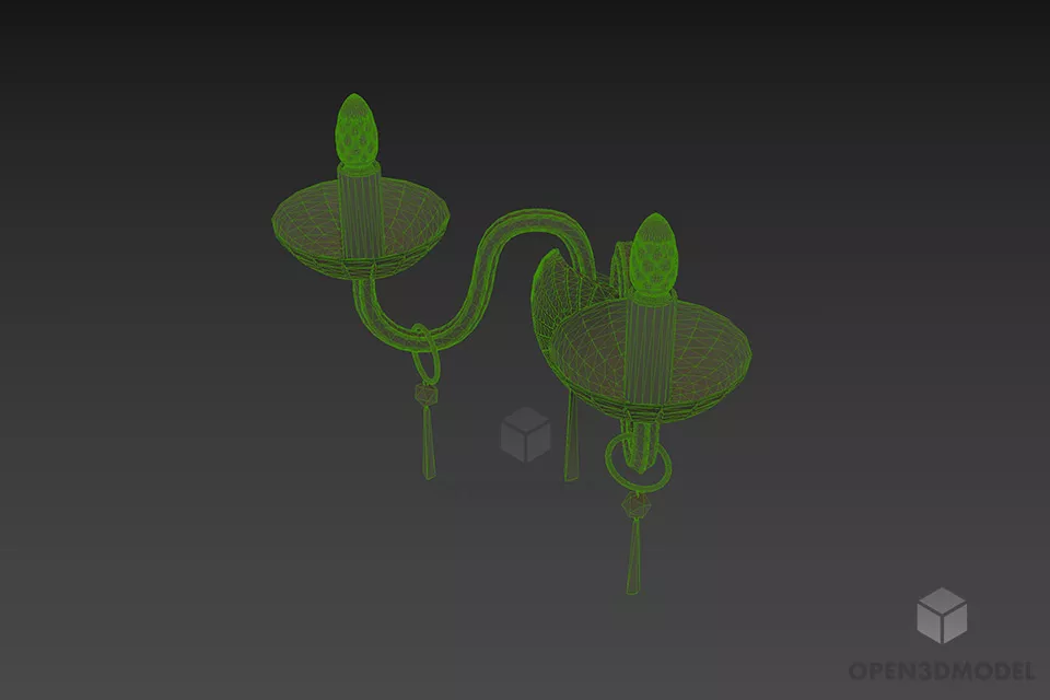 European Sconce Crystal Lamp, Simple Style 3d model 2