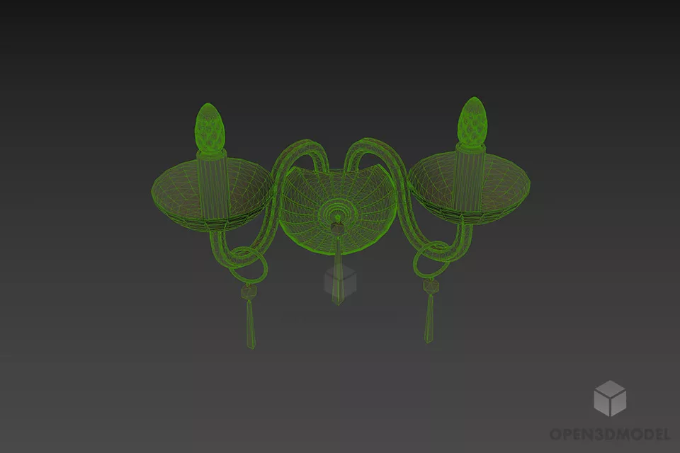 European Sconce Crystal Lamp, Simple Style 3d model 3