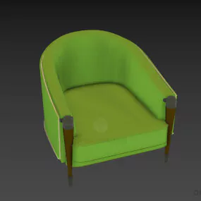Divano antico con schienale curvo modello 3D