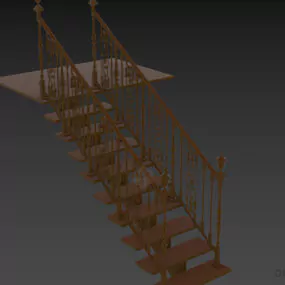 Modello 3D della scala d'ingresso antica