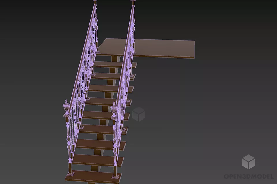 Antique Entrance Stair 3d model 3