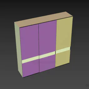 Wardrobe With Slide Doors, Two Wooden Colors 3d model