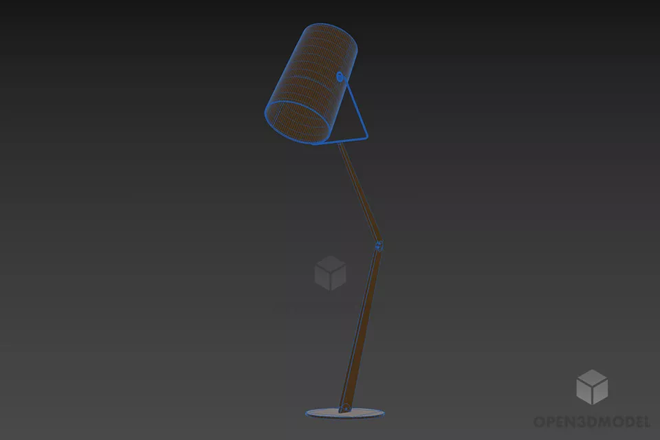 Foldable Torchere Lamp 3d model 2