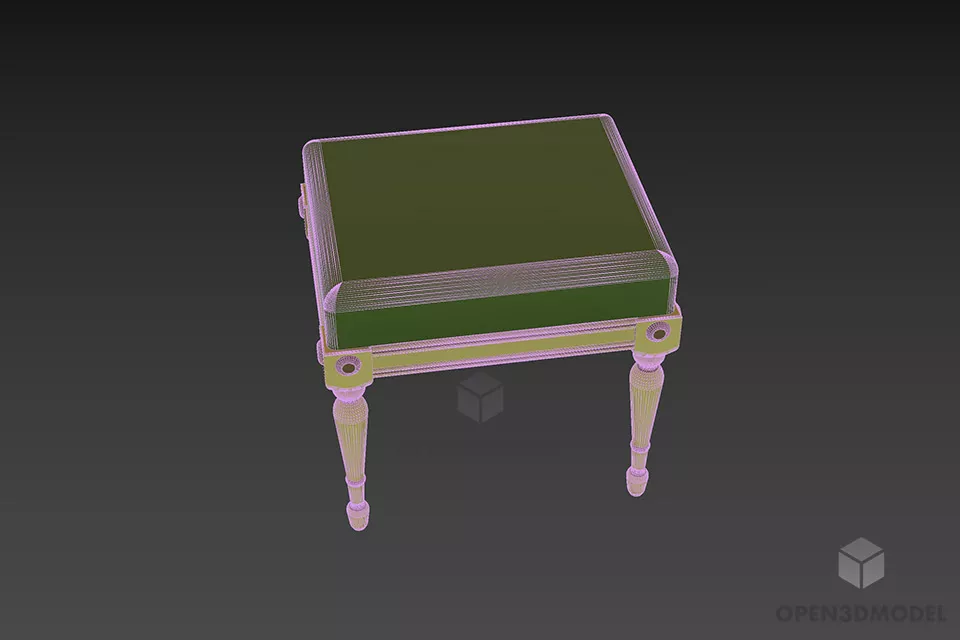 Boutique Seat With Leather Top 3d model 3