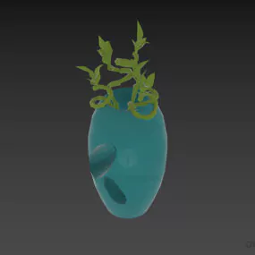 Vase Pot With Plant Decorative 3d model