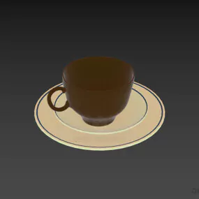 Chinese Tea Cup With Ceramic Dish 3d model