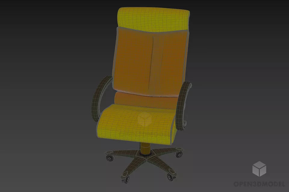 Office Wheel Armchair Chairman 3d model 3