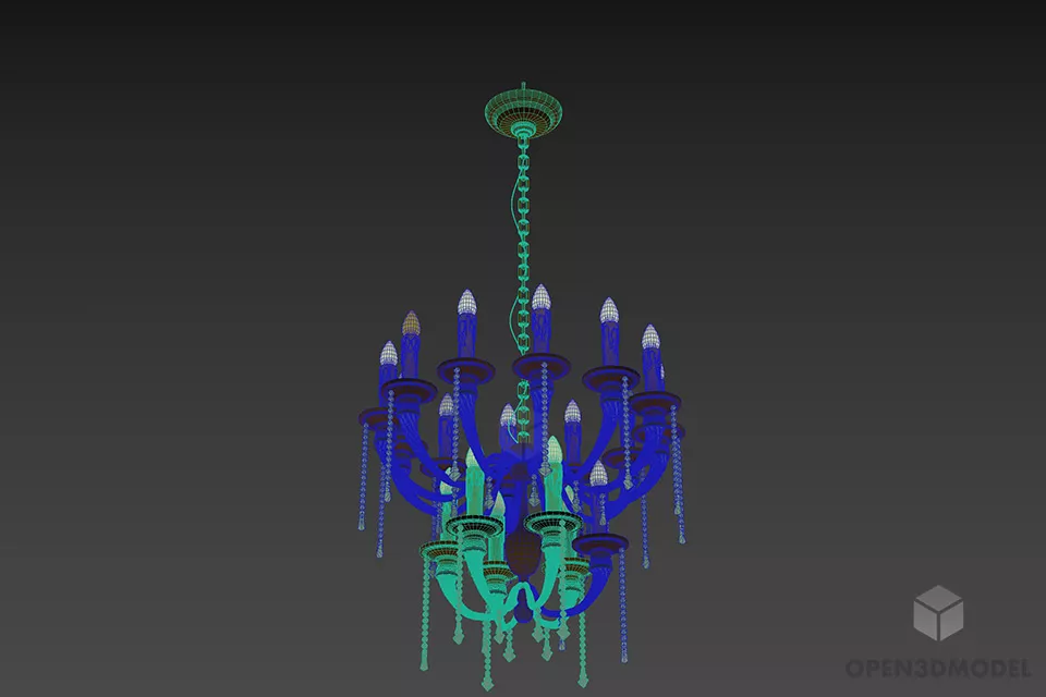 Candle Chandelier Lamp Julier 3d model 2