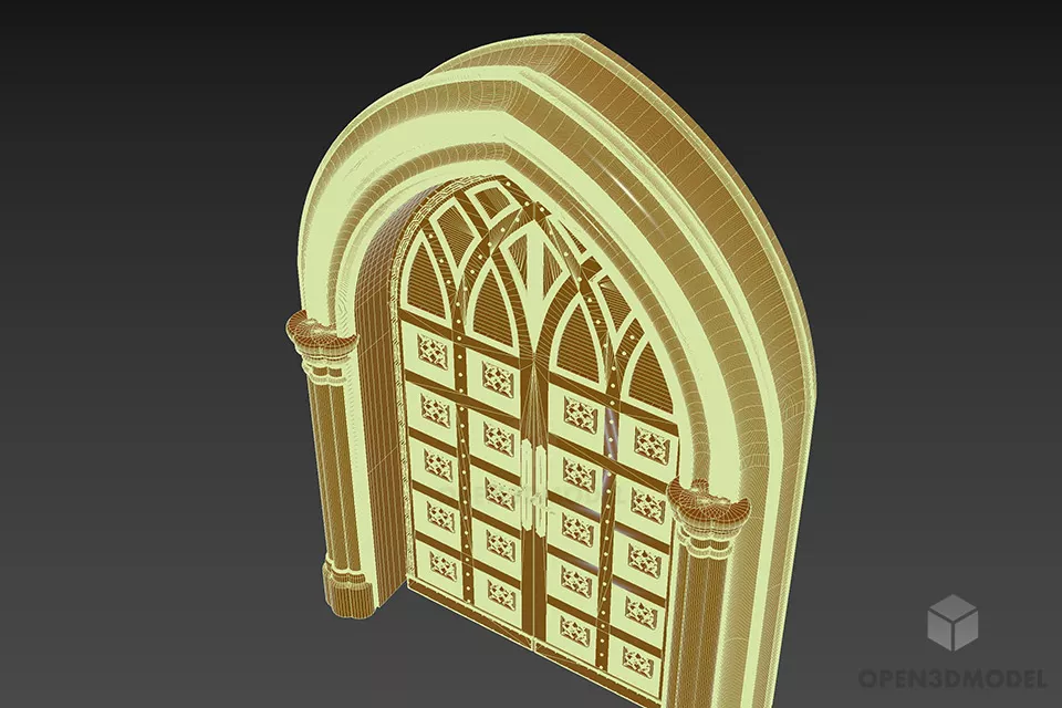 Muslim Temple Entrance Door 3d model 3
