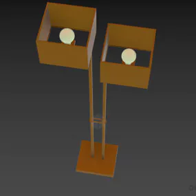 Square Torchere Lamp With Steel Holder 3d model