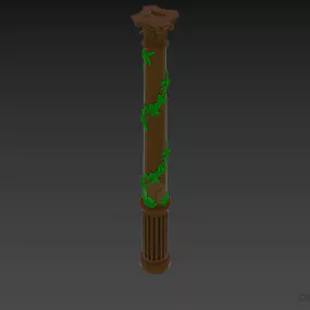 Column With Ivy Plan 3d model