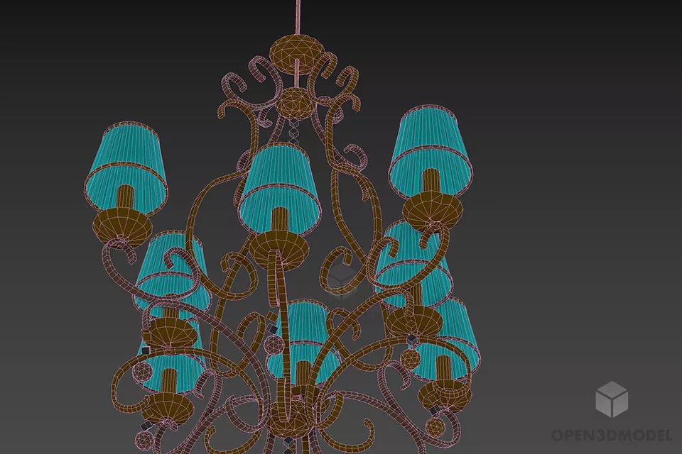 Antique Pendant Lamp, Boutique Lamp Furniture 3d model 2