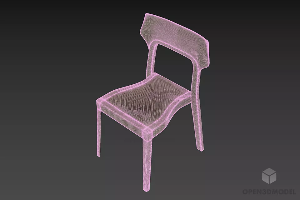 Plastic Chair Transparent Material 3d model 2