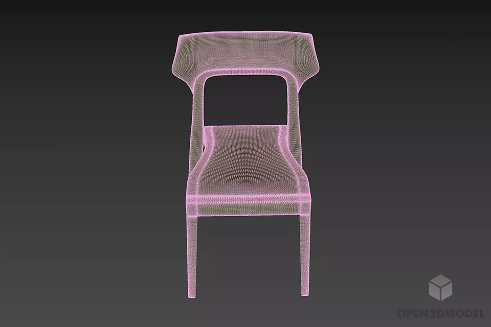 Plastic Chair Transparent Material 3d model 3