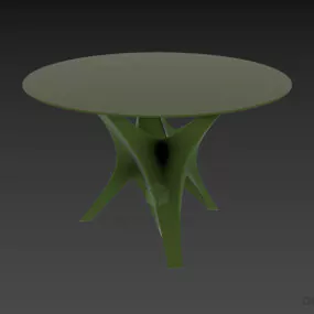 Circle Table With Twist Leg 3d model