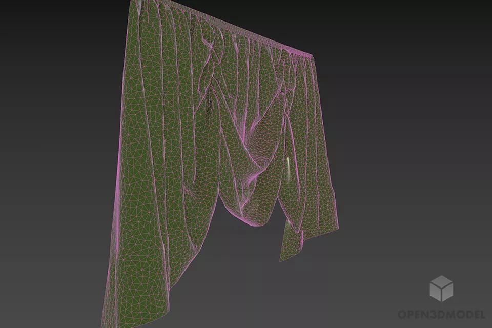 Theater Curtain Top 3d model 2