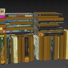 Books Stack Vertical And Horizontal 3d model
