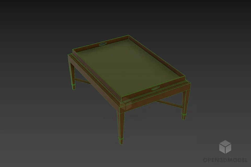 Rectangular Coffee Table Barry 3d model 2