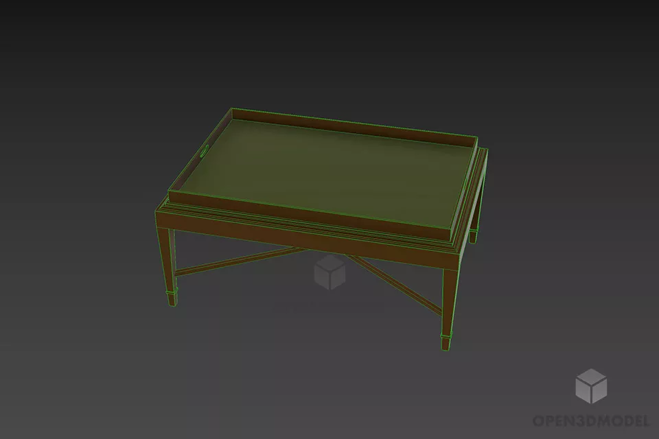 Rectangular Coffee Table Barry 3d model 3