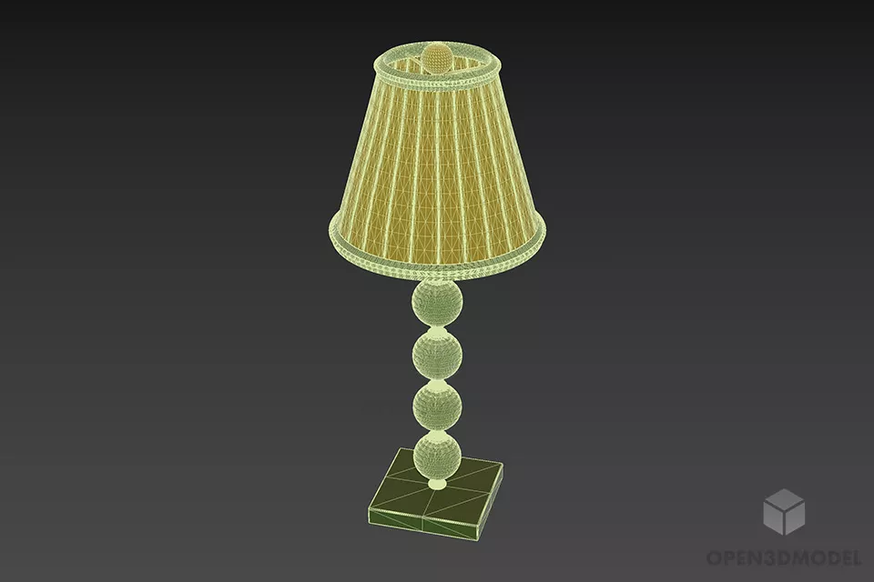 Antique Table Lamp With Spheres Holder 3d model 2