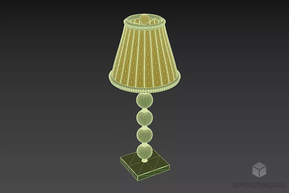 Antique Table Lamp With Spheres Holder 3d model 3