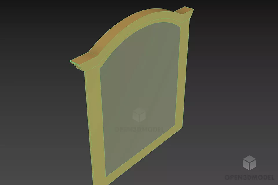 Boutique Mirror With Curved Top Frame 3d model 2