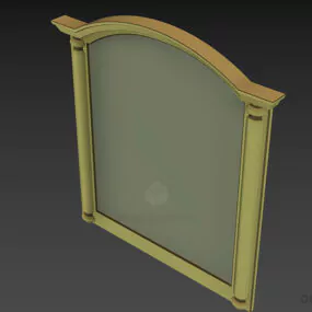 Boutique Mirror With Curved Top Frame 3d model